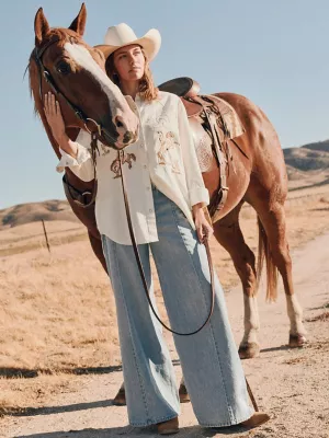 Women's Wrangler Retro® Bailey High Rise Wide Leg Jean in Demi