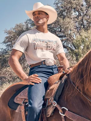 Men's Wrangler Southwestern Logo Graphic T-Shirt in Offwhite