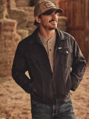 Wrangler All Terrain Gear Men's Outdoor Trucker Jacket in Jet Black