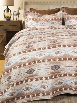 Wrangler Queen Quilted Bedding Set:Brown:Queen