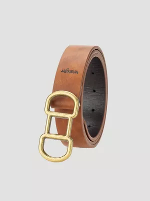 Women's Horse Bit Buckle Belt in Cognac