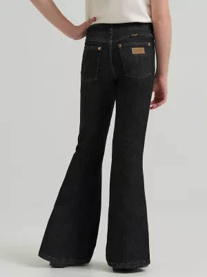 Girl's Wrangler x Lainey Wilson Pull On Bell Bottoms in Washed Black