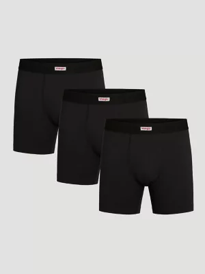 Men's Cotton Stretch Boxer Brief (3-Pack) in Black