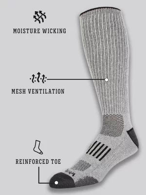 Mens Ryder Western Boot Socks 6-pack:Charcoal:One Size