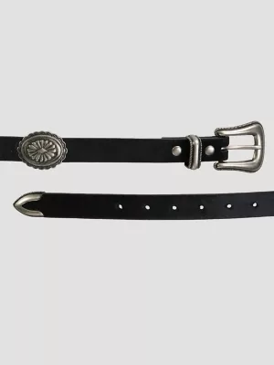 Women's Concho Hair Hide Belt in Black