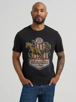 Men's NFR Vegas Graphic T-Shirt in Washed Black