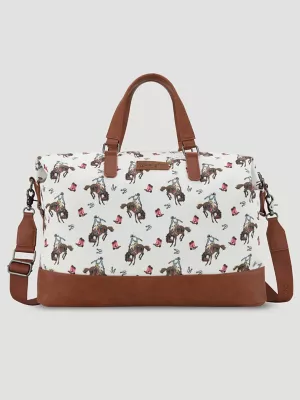 Womens Rodeo Print Duffle Bag:Tan:One Size