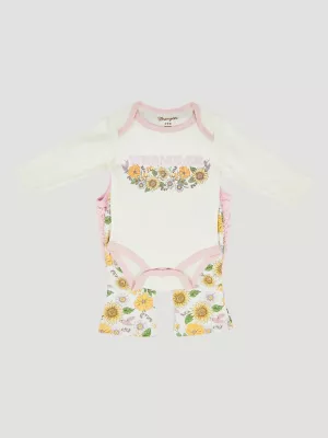 Wrangler Baby Girl Sherpa Vest Set in Sunflower Yellow