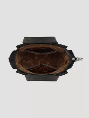 Cow Print Bucket Bag:Black:One Size