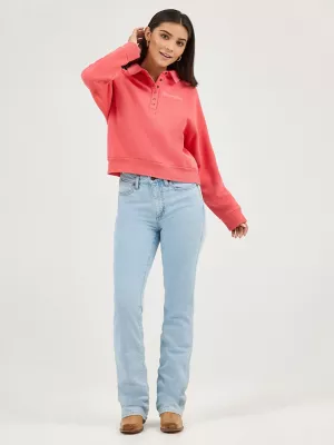 Women's Wrangler Retro® Half-Snap Collared Pullover in Pink
