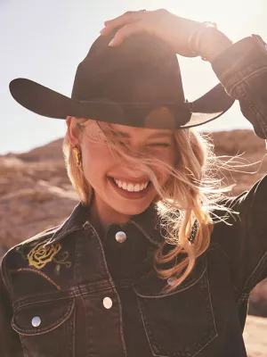 Wrangler® x Yellow Rose by Kendra Scott Trucker Jacket in Faded Black