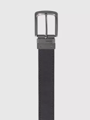 Men's Reversible Engraved Buckle Belt in Brown/Black