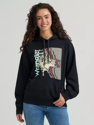 Women's Wrangler Western Graphic Hoodie in Black Layers