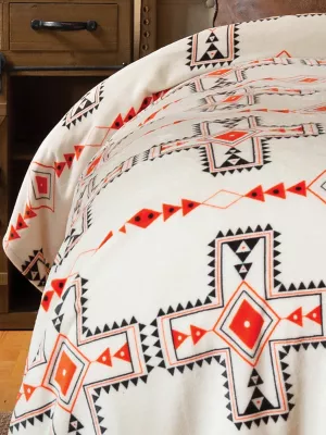 Wrangler Santa Fe Sun King Plush Blanket:White:One Size