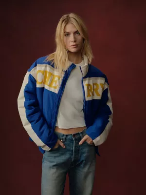 Wrangler x Cherry Pit Crew Puffer Jacket in Royal Blue