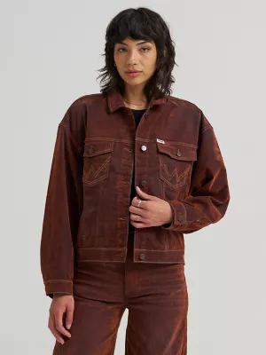 Women's Flocked Easy Fit Jacket in Cinnamon Chill