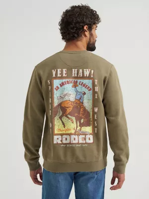 Men's Wrangler Graphic Long Sleeve Pullover in Burnt Olive