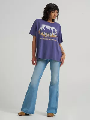 Women's Vintage Horse Graphic Tee in Astral Aura