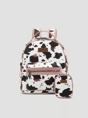 Cow Print Backpack:Pink:One Size: