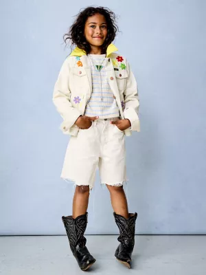 Wrangler x STATE Girl's Garden Denim Jacket in Flowers