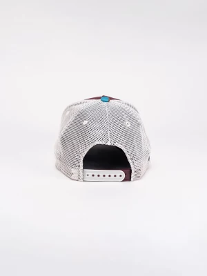 Stripe Bill Boot Stitch Trucker Hat:Cappuccino:One Size