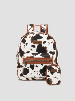 Cow Print Backpack:Pink:One Size: