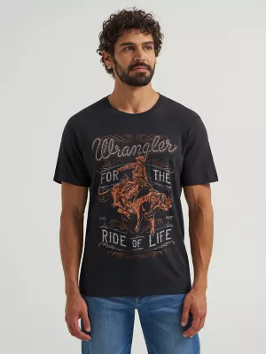 Men's For the Ride of Life Graphic T-Shirt in Jet Black