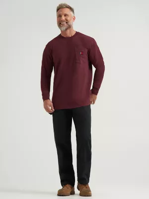 Wrangler® RIGGS Workwear® Long Sleeve Pocket T-Shirt in Burgundy