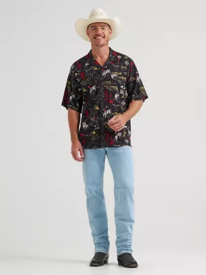 Wrangler® Coconut Cowboy Camp Shirt in Black Stallion