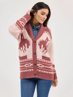 Women's Wrangler Retro® Western Cardigan in Pink