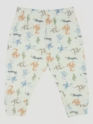Wrangler Baby Bodysuit & Jogger Set in Cowboy Logo