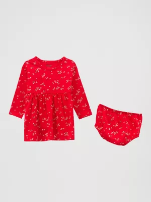 Little Girl's Knit Western Dress in Red