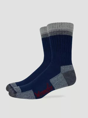 Mens Merino Wool Outdoor Crew Sock:Navy:L