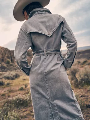 Women's Denim Trench in Haute Haze