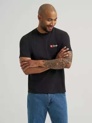 Men's Racing Horse Graphic T-Shirt in Jet Black