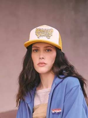 Stranger Things Logo Trucker Hat:Yellow:One Size