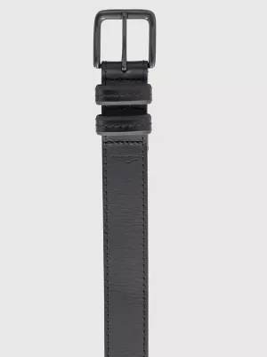 Men's Double Keeper Embossed Belt in Black