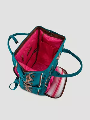 Southwestern Print Backpack:Turquoise:One Size