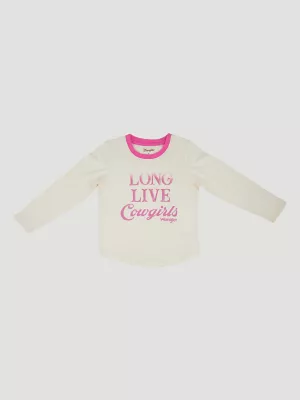 Wrangler Girl's Long Sleeve Graphic T-Shirt in Long Live Cowboys