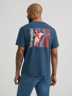 Men's Bucking Horse T-Shirt in Midnight Navy