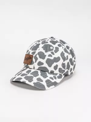 Womens Cow Print Baseball Cap:Black/White:One Size