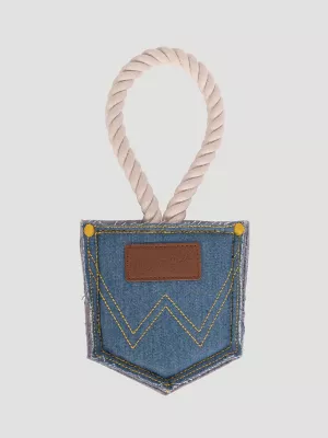 Denim Pocket Rope Pet Toy:Blue:One Size