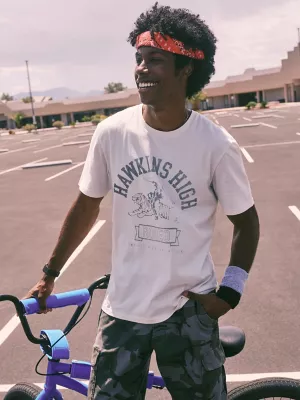 Wrangler x Stranger Things Hawkins High T-Shirt in Retro White
