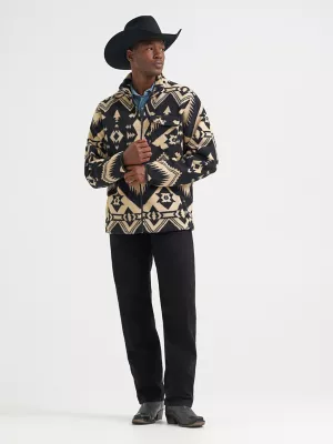 Men's Lightweight Full Zip Sherpa Jacket in Caviar