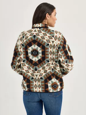 Women's Wrangler Retro® Half-Snap Sherpa Pullover in White