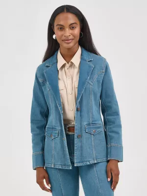 Women's Wrangler Denim Blazer in Light Denim