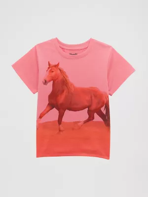 Girl's Wrangler Western Graphic Tee in Pink