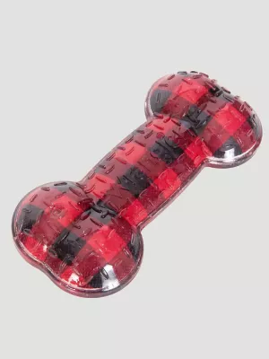 Printed Dog Bone Toy:Red:One Size