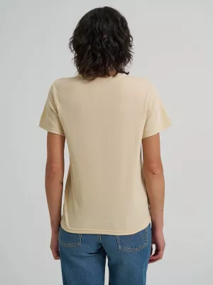 Womens Western Graphic Regular Fit Tee:Pearled Ivory:3XL