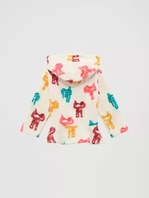 Little Girls Western Full Zip Fleece Jacket:White:3-6 Months